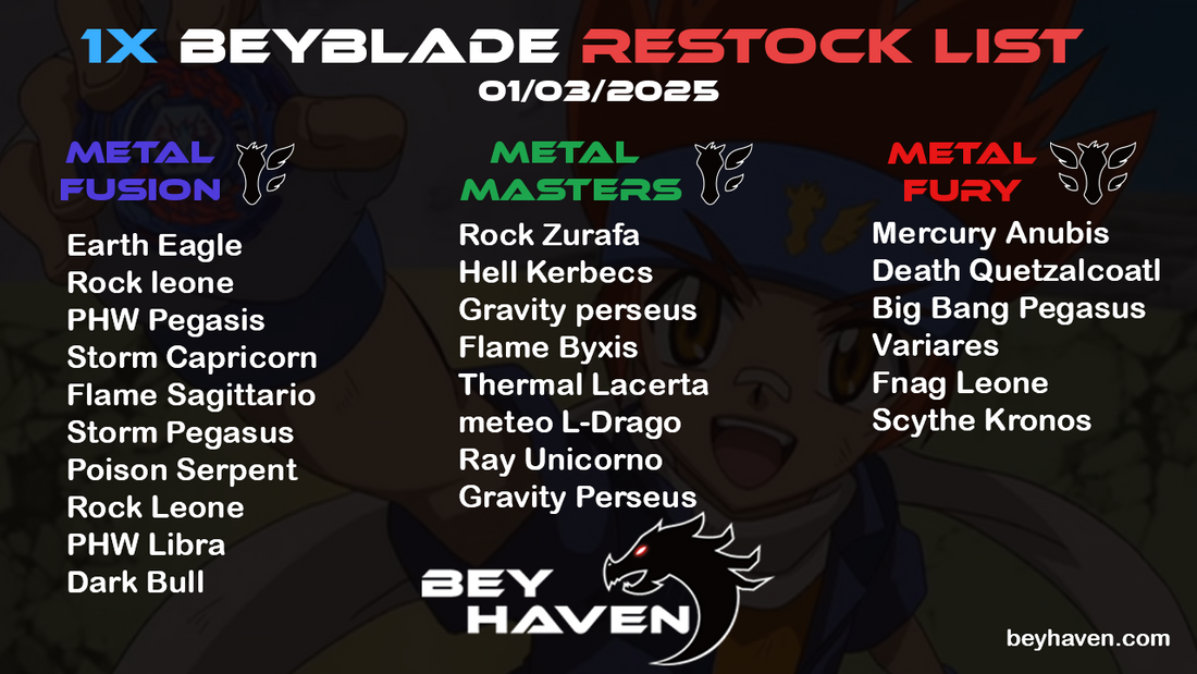 January 3rd's 1x Restock List!