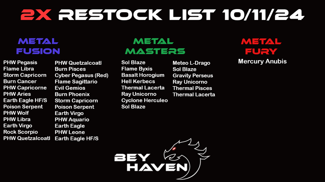 October 11th 2x Restock List!