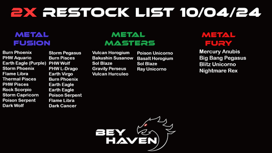 October 4th 2x Restock List!