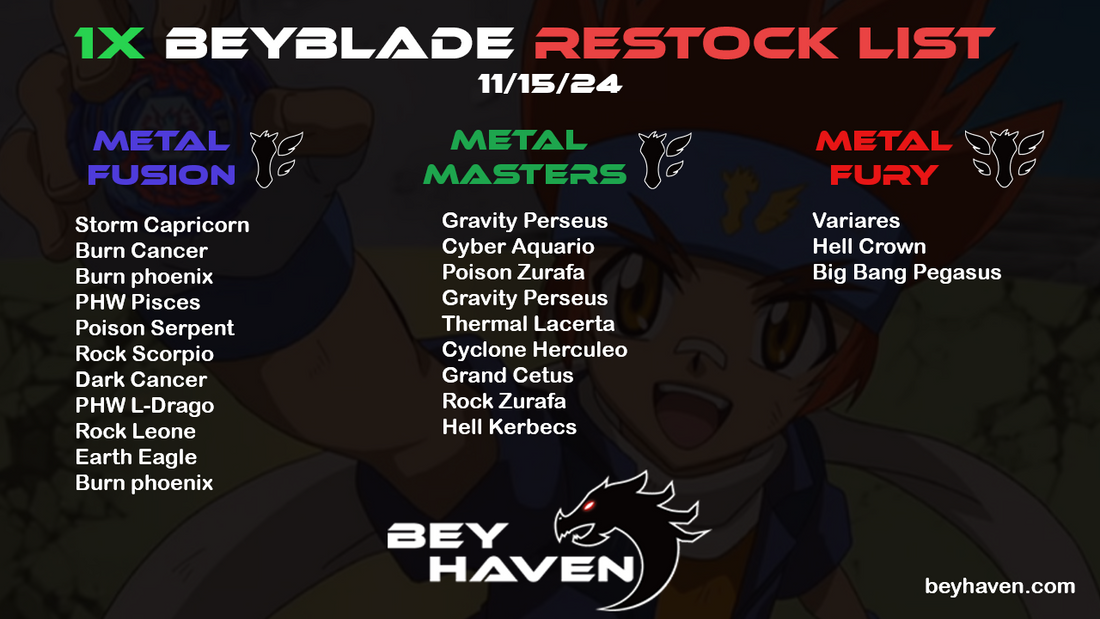 November 15th 1x Restock List!