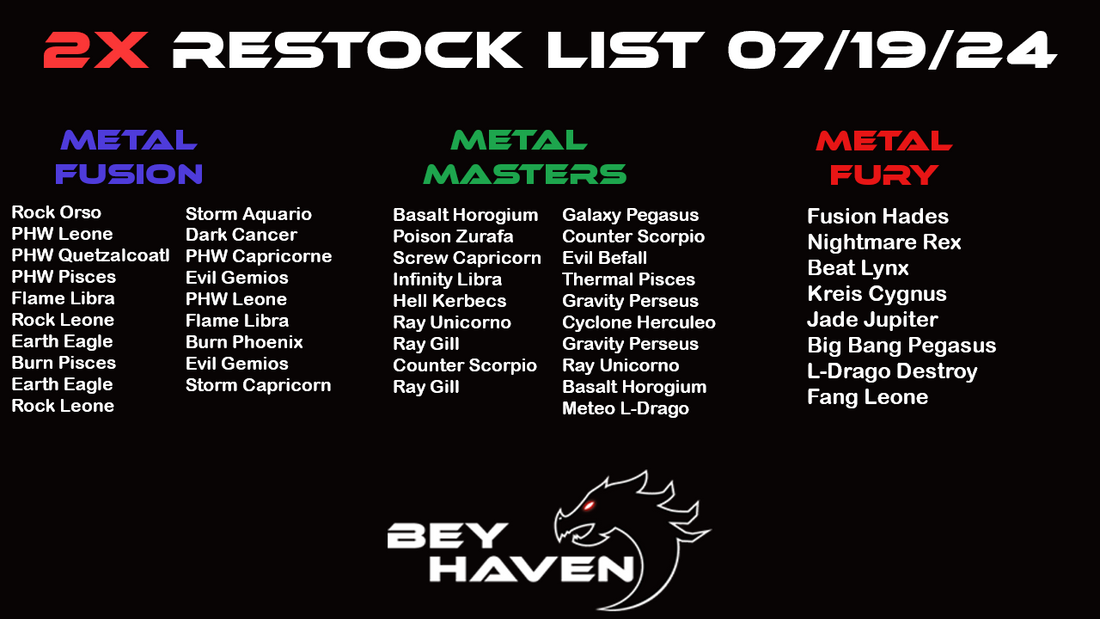 July 19th 2x Restock List!