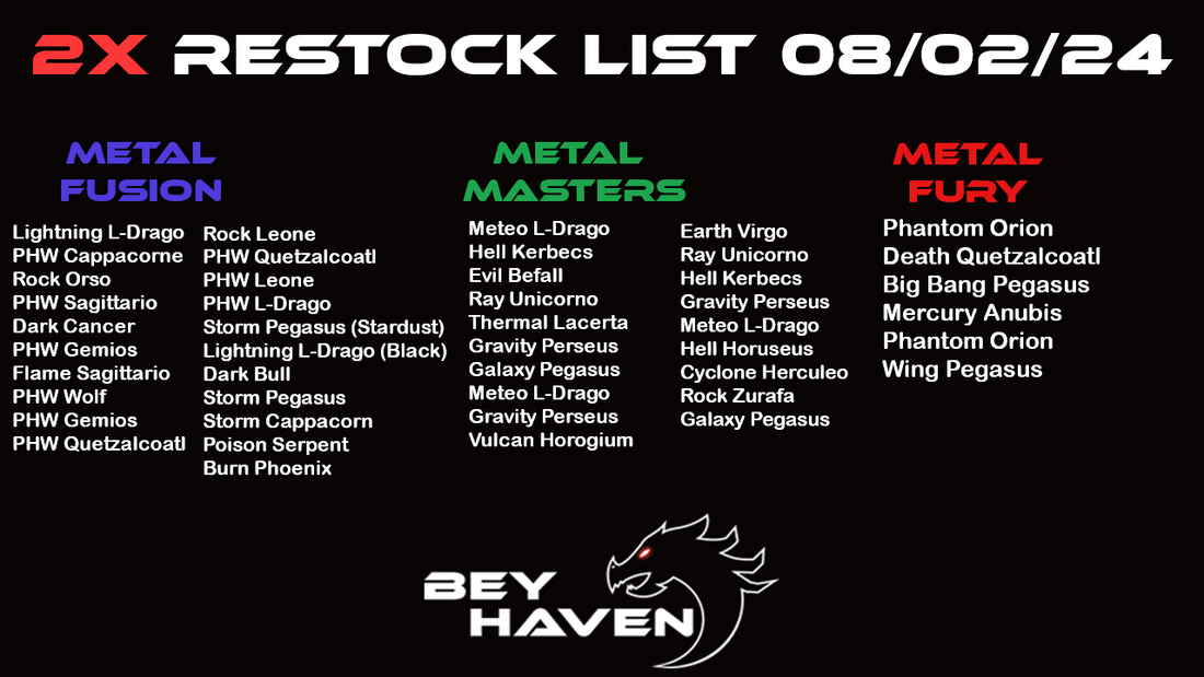 August 2nd 2x Restock List!