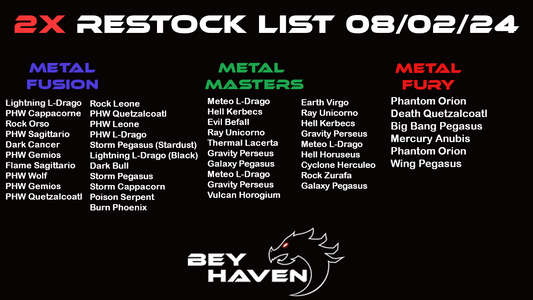 August 2nd 2x Restock List!