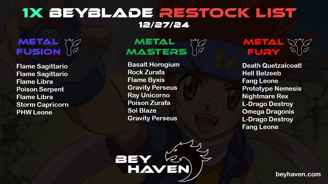 December 27th 1x Restock List!