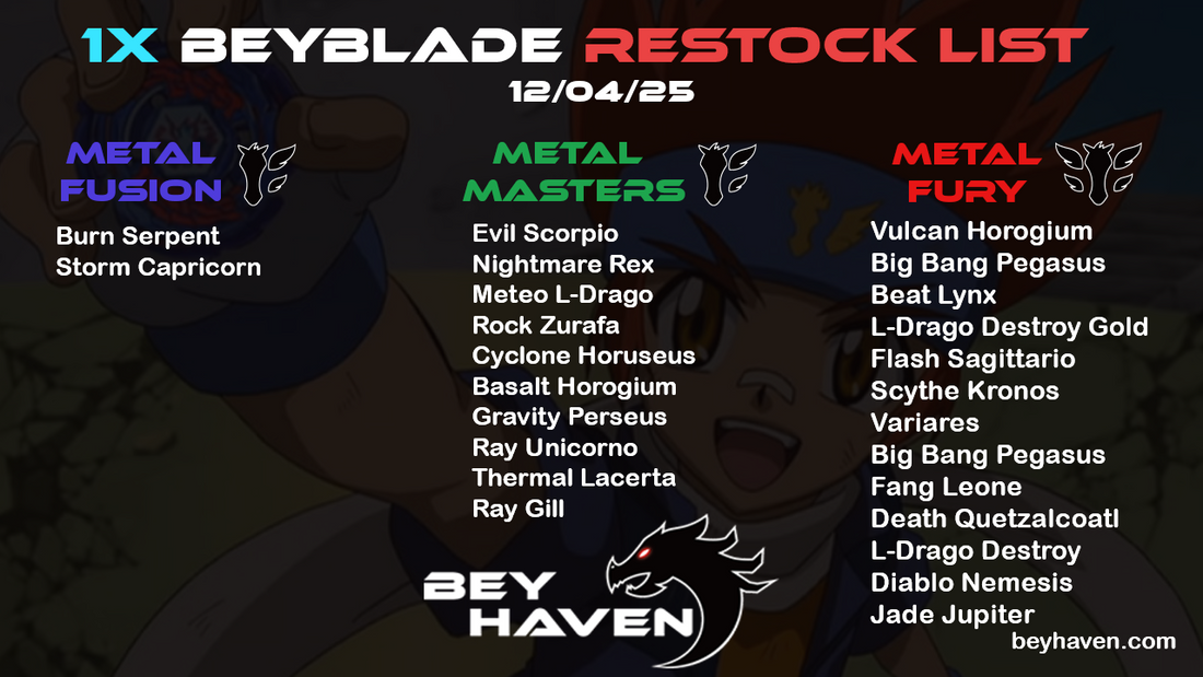 December 4th 1x Restock List!