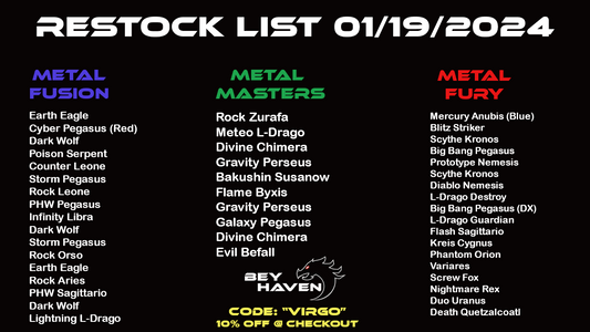 January 19th Double Restock list!
