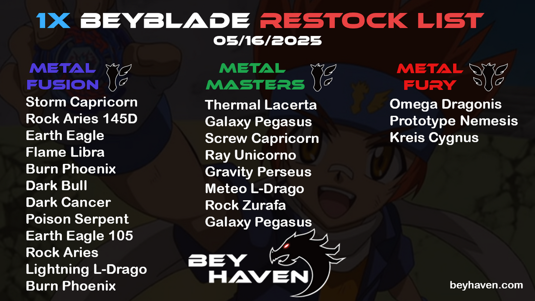 May 16th 1x Restock List
