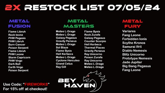 July 5th 2x Restock List!