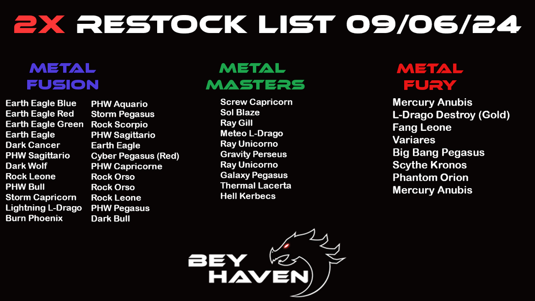 September 6th 2x Restock List!